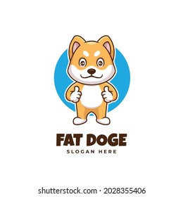 Creative Fat Doge Shiba Inu Cartoon Logo