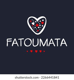 Nombre creativo (Fatoumata), ilustración vectorial.