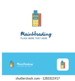 Creative Fax machine Logo Design. Flat color Logo place for Tagline. Vector Illustration