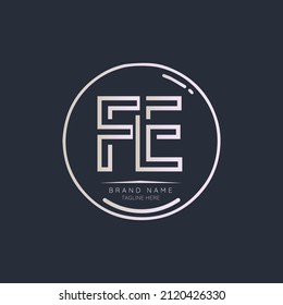 Creative FE initial letter logo design elements. Modern Minimalist business letter logo vector design template.