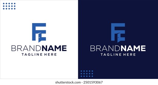 Creative FE Letter Logo With Door, Design Inspiration, Illustration, Vector