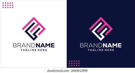 Creative FE Square Logo, Design Inspiration, Illustration, Vector