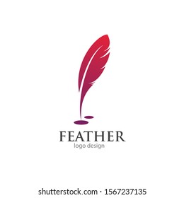 Creative Feather Concept Logo Design Template