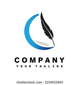 Creative Feather Concept Logo Design Template