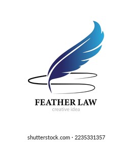 Plantilla de diseño de logotipo de concepto de plumas creativas