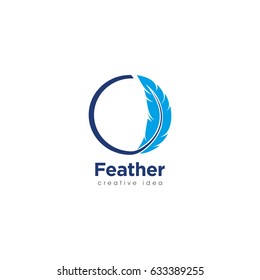 Creative Feather Concept Logo Design Template