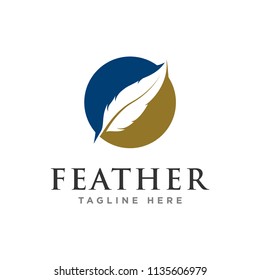creative feather logo design