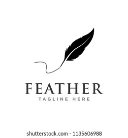 creative feather logo design