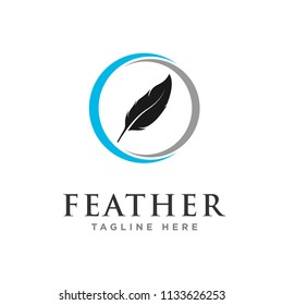 creative feather logo design for business