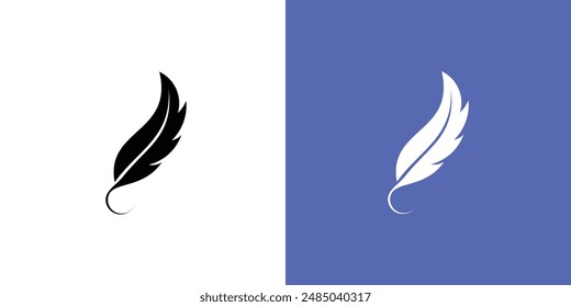 Creative feather logo design with unique concept , premium vector