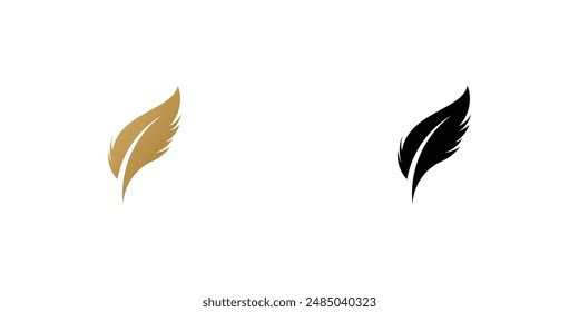 Creative feather logo design with unique concept , premium vector
