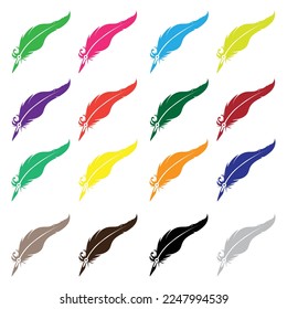 Creative feather vector art illustration
