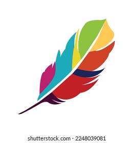 Hermoso arte vectorial de plumas multicolor.