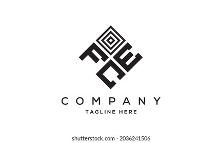 creative FEC square three latter logo vector