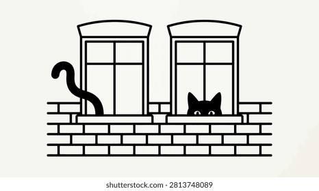 Creative feline graphic for architectural themes and pet concepts.