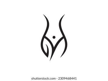 creative female body beauty skin care logo design
