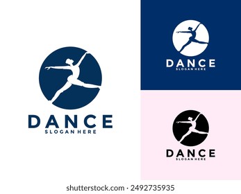 Creative Female Dance art logo icon, Dancer logo design template, dancing woman vector illustration