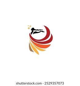 Creative Festival logo design vector. dancing woman silhouette logo template on white background