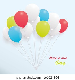 Creative festive template with colorful balloons