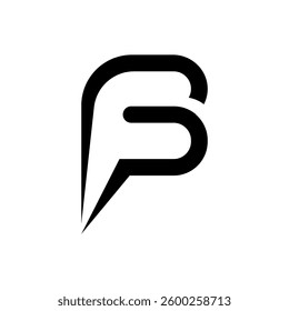 Creative FG or GF Letter Logo  Negative Space Minimalist Design
