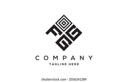 cuadrado creativo FGG tres último vector de logotipo