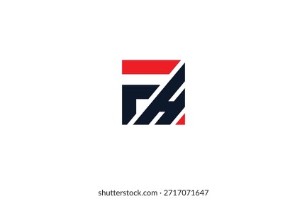 Logotipo creativo del monograma de FH para la marca. Letra inicial HF en mayúscula logo. Logotipo de FH, letra de FH