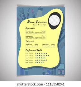 Creative field, resume template can be use as letterhead or cover letter. Professional CV design with placeholder.