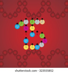 creative fifteen numeric number created with bulb