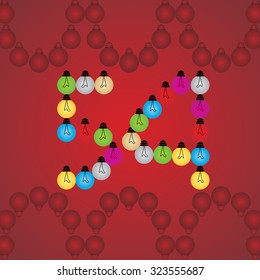 creative fifty four numeric number created with bulb