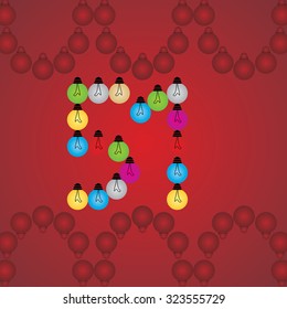 creative fifty one numeric number created with bulb