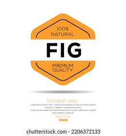 Creative (Fig fruit) drink, Fig sticker, vector illustration.