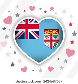 Creative Fiji Flag Heart Icon
