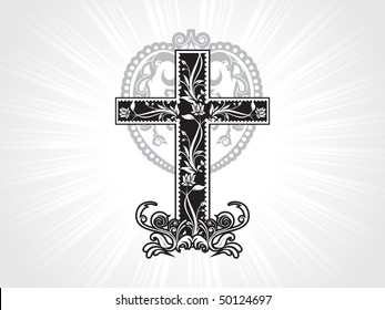 Creative Filigree Pattern Isolated Christian Cross