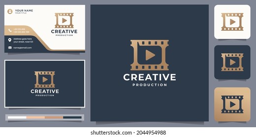 Creative Film Making Play Logo And Business Card Design.modern Style, Creative Concept, Inspiration.