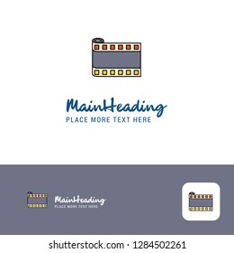 Creative Film roll Logo Design. Flat color Logo place for Tagline. Vector Illustration