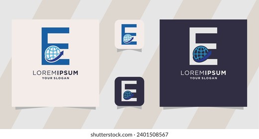 Creative Finance E letter logo design template