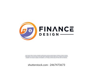 Creative finance logo design combine with money