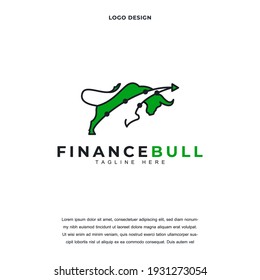 Creative Financial bull icon logo design vector illustration. Financial green bull logo design color editable