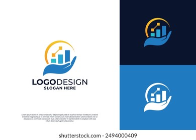 Creative financial data growth logo design