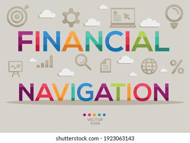 Creative (financial navigation) Banner Word with Icon ,Vector illustration.
