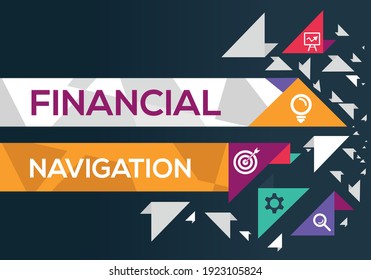 Creative (financial navigation) Banner Word with Icon ,Vector illustration.
