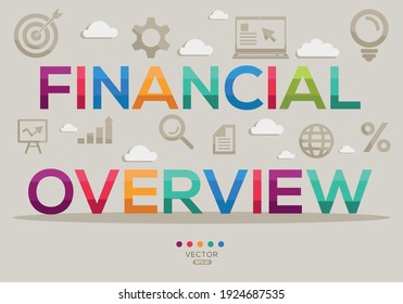 Creative (financial overview) Banner Word with Icon ,Vector illustration.

