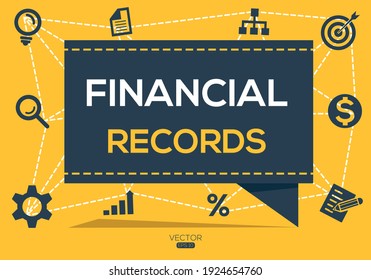 Creative (financial records) Banner Word with Icon ,Vector illustration.
