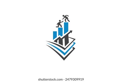 Creative Financial support Logo Design Concept. Business and Finance Progress Arrow Vector Illustration.