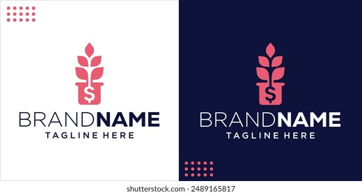 Creative Financial Tree Logo With Dollar symbol, Design Inspiration, Illustration, Vector