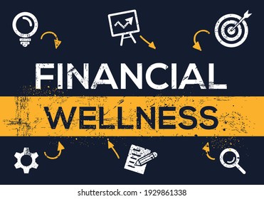 Creative (financial wellness) Banner Word with Icon ,Vector illustration.