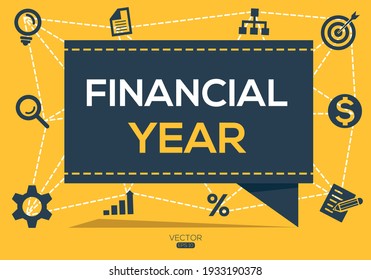Creative (financial year) Banner Word with Icon ,Vector illustration.