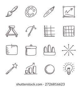 Kollektion kreativer Kunst und digitaler Design-Tools