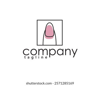 creative finger with pink nails logo design