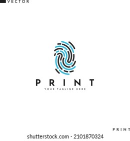 Impresión digital creativa. Logo aislado sobre fondo blanco